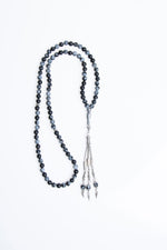 Sertifikalı 6mm Karlı Obsidyen Metal Püskül İmameli Tesbih