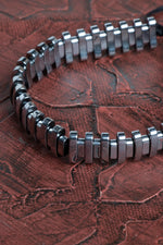 Sertifikalı Köşeli Hematit Doğal Taş Makrome Bileklik