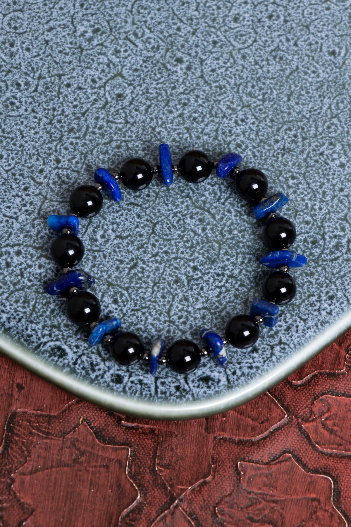 Sertifikalı Lapis, Turmalin ve Hematit Doğal Taş Bileklik