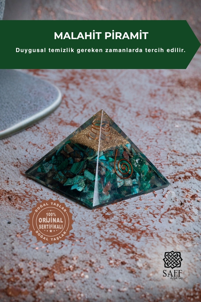 Sertifikalı Malahit Piramit