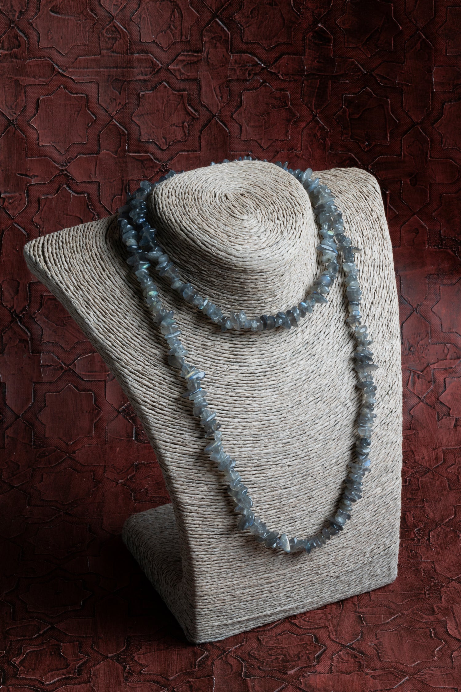 Sertifikalı Naturel Kesim Labradorit Taşı Kolye