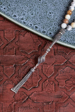 Sertifikalı Opal 925 Ayar Gümüş 8 mm İmameli Tesbih &amp; Bileklik Seti