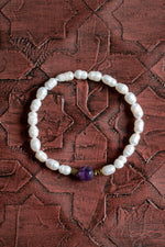 Sertifikalı Orijinal Doğal İnci ve Ametist Taşı Bileklik