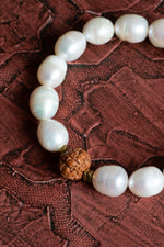 Sertifikalı Orijinal Doğal İnci ve Rudraksha Tohumu Bileklik