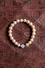 Sertifikalı Orijinal Doğal Pembe İnci ve Pembe Kuvars Taşı Bileklik