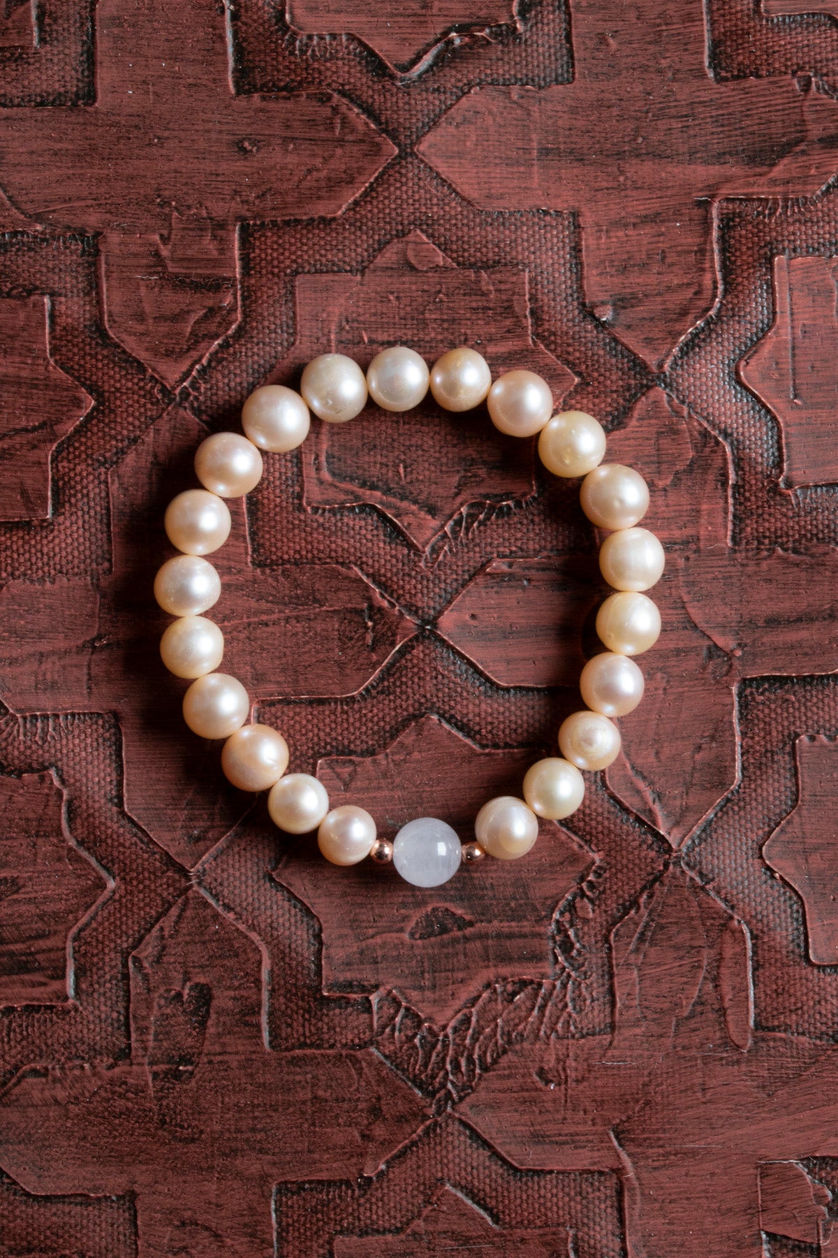 Sertifikalı Orijinal Doğal Pembe İnci ve Pembe Kuvars Taşı Bileklik