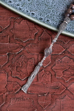 Sertifikalı Rodonit 925 Ayar Gümüş 8 mm İmameli Tesbih &amp; Bileklik Seti