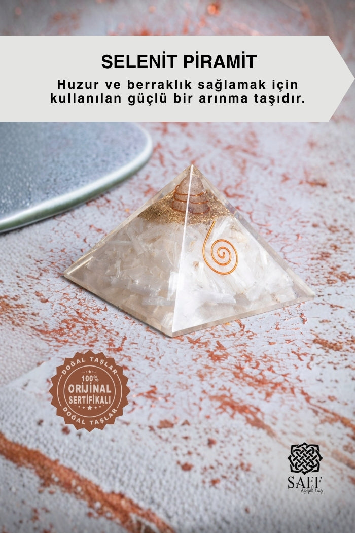 Sertifikalı Selenit Piramit