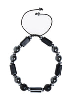 Sertifikalı Shungite &amp; Hematit Doğal Taş Makrome Bileklik