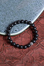 Sertifikalı Shungite 925 Ayar Gümüş 8 mm İmameli Tesbih &amp; Bileklik Seti