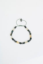 Sertifikalı Sitrin &amp; Yosunlu Akik &amp; Hematit Doğal Taş Makrome Bileklik