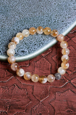 Sertifikalı Sitrin 925 Ayar Gümüş 8 mm İmameli Tesbih &amp; Bileklik Setii