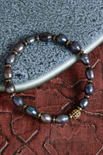 Sertifikalı Siyah İnci &amp; Hamatit &amp; Zirkon Aparat Doğal Taş Bileklik