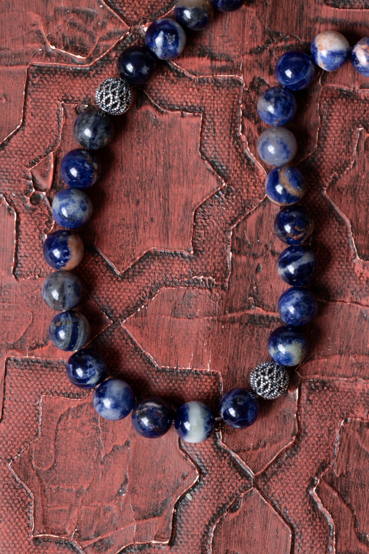 Sertifikalı Sodalit 925 Ayar Gümüş İmameli Püsküllü Tesbih