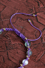 Sertifikalı Taç Çakra Serenit Ametist Ay Taşı Bileklik