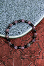 Sertifikalı Yakut, Obsidyen ve Hematit Doğal Taş Bileklik