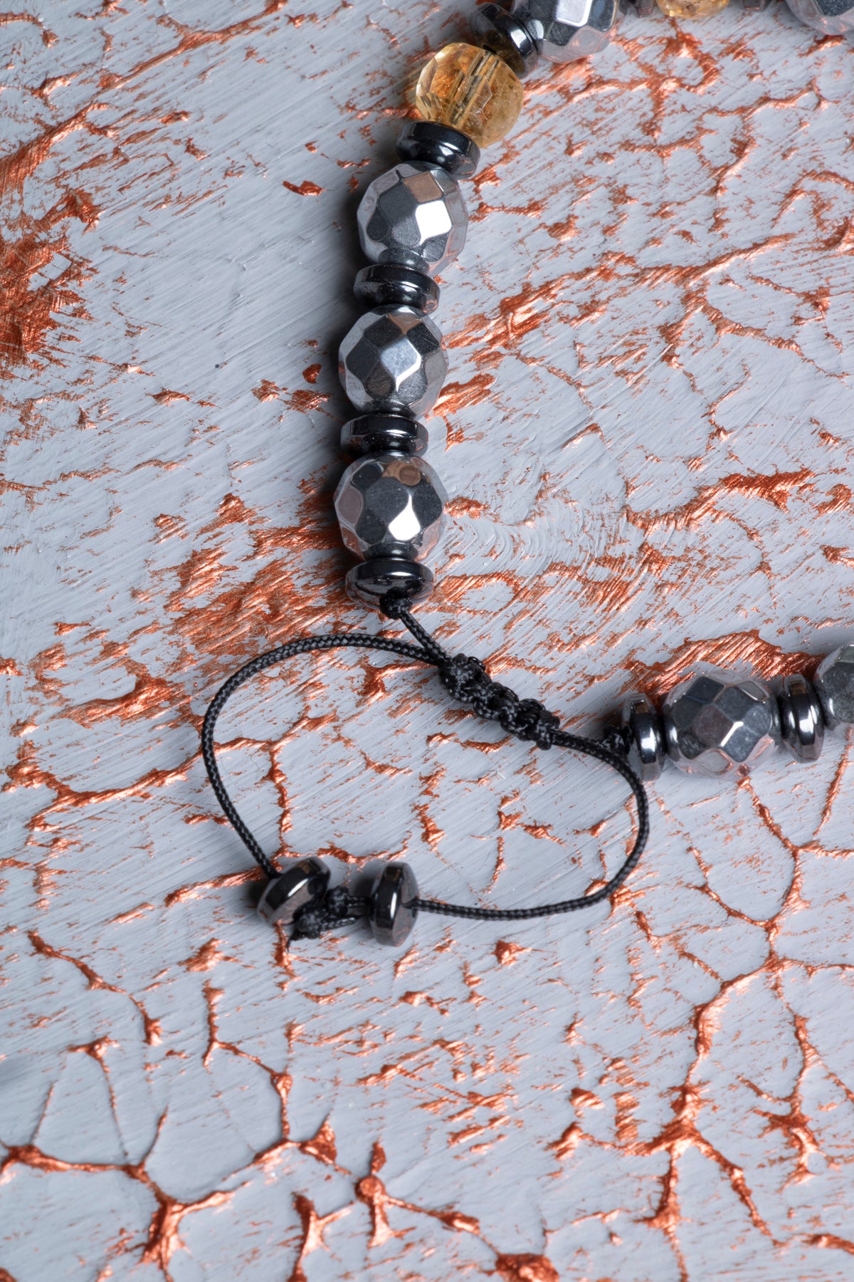 Sitrin &amp; Hematit Makrome Bileklik