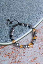 Sitrin &amp; Hematit Makrome Bileklik