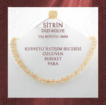 Sitrin 8 mm Dizi Doğal Taş Kolye