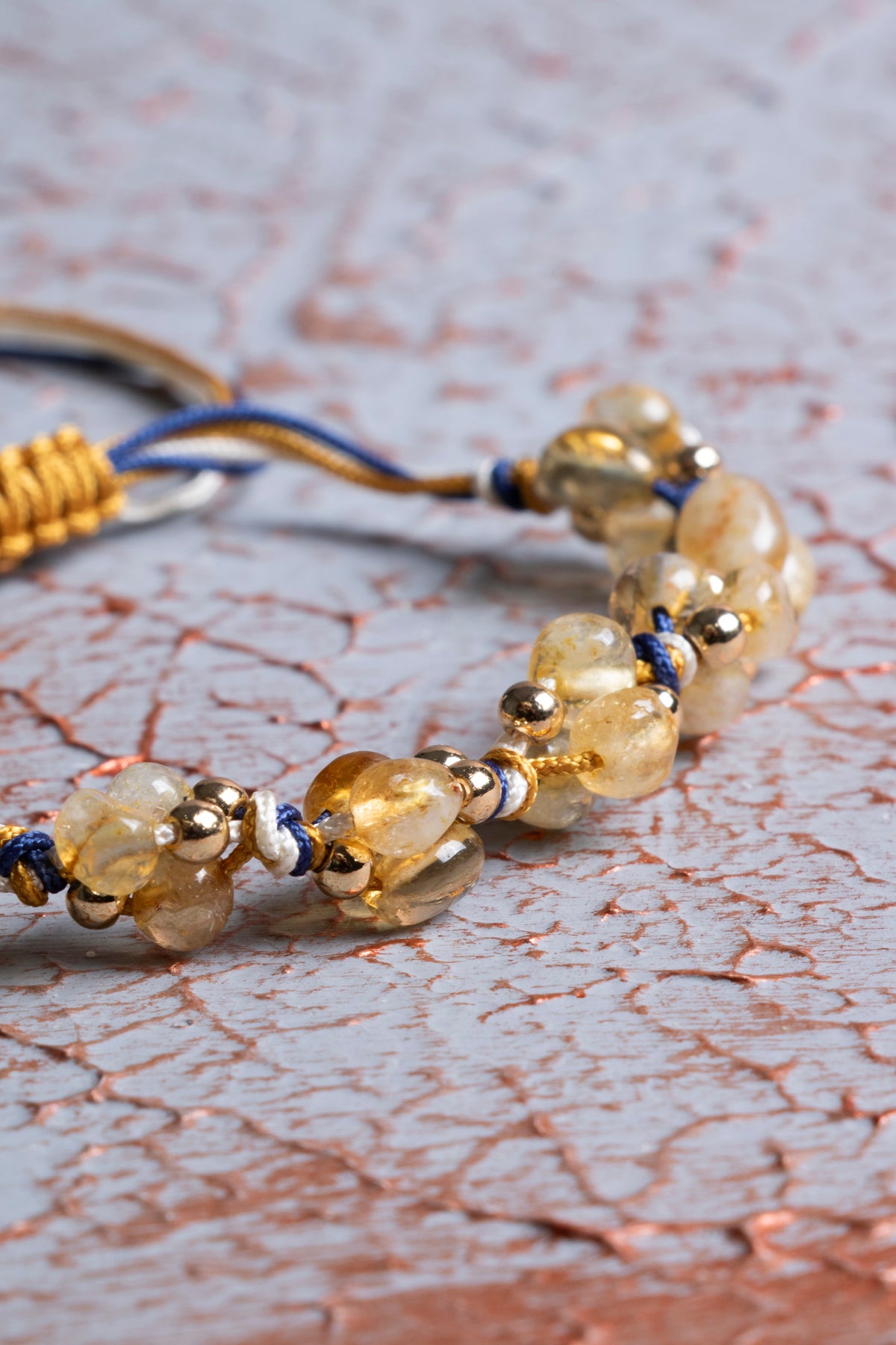 Sitrin A Kalite Natürel Taşlar Makrome Bileklik