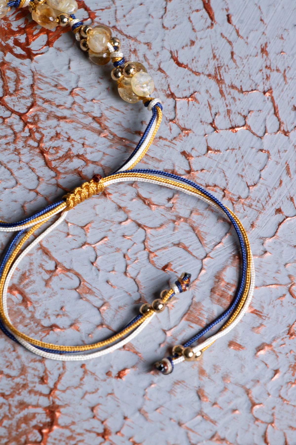 Sitrin A Kalite Natürel Taşlar Makrome Bileklik