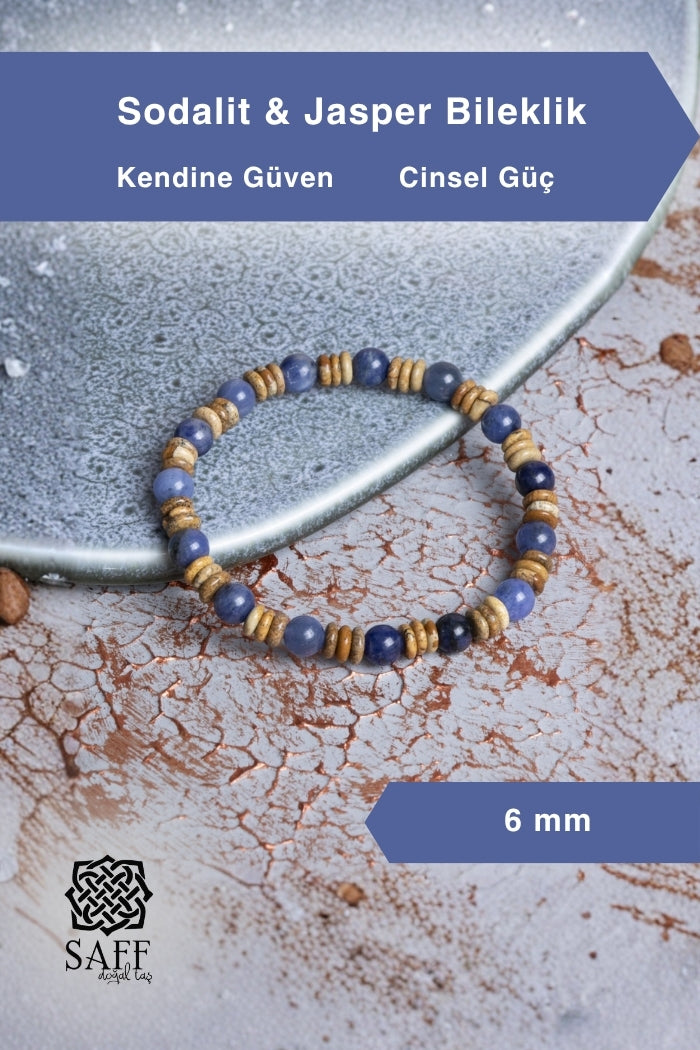Sodalit &amp; Jasper Bileklik