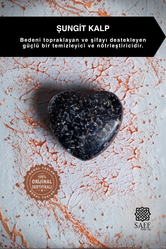 Şungit Kalp Obje