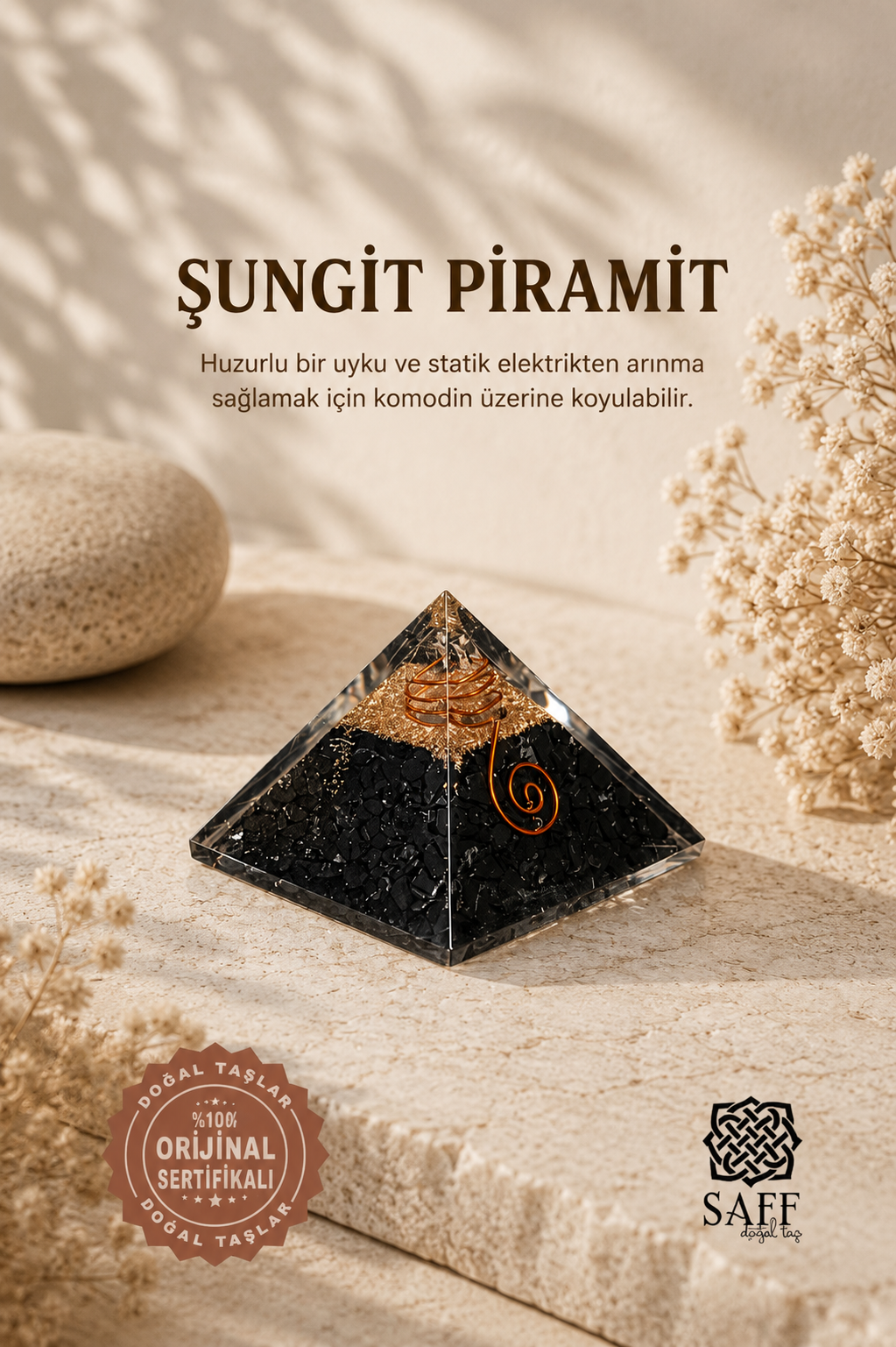 Sertifikalı Şungit Piramit