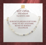 Süt Opal 6 mm Dizi Doğal Taş Kolye