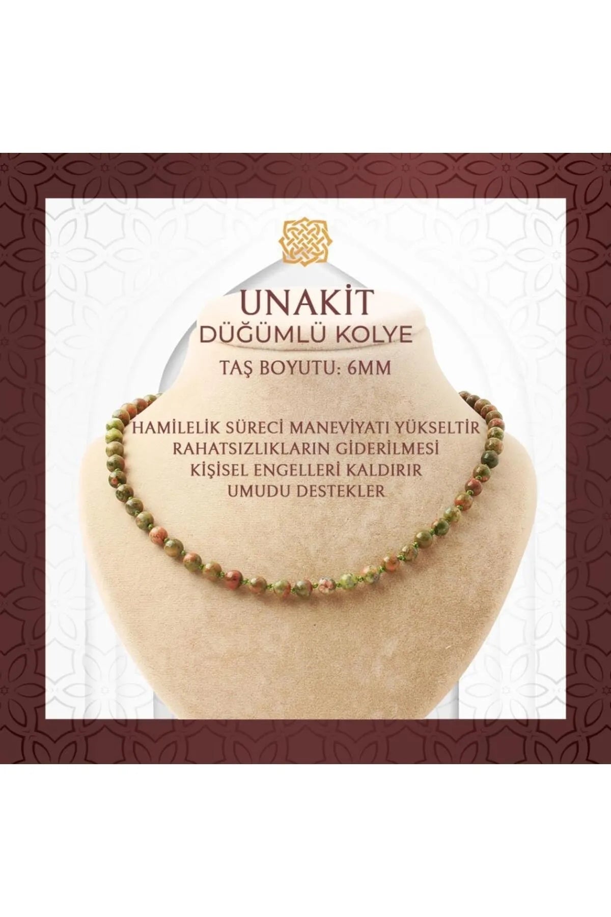 Tsavorit Lal 6 mm Düğümlü Doğal Taş Kolye