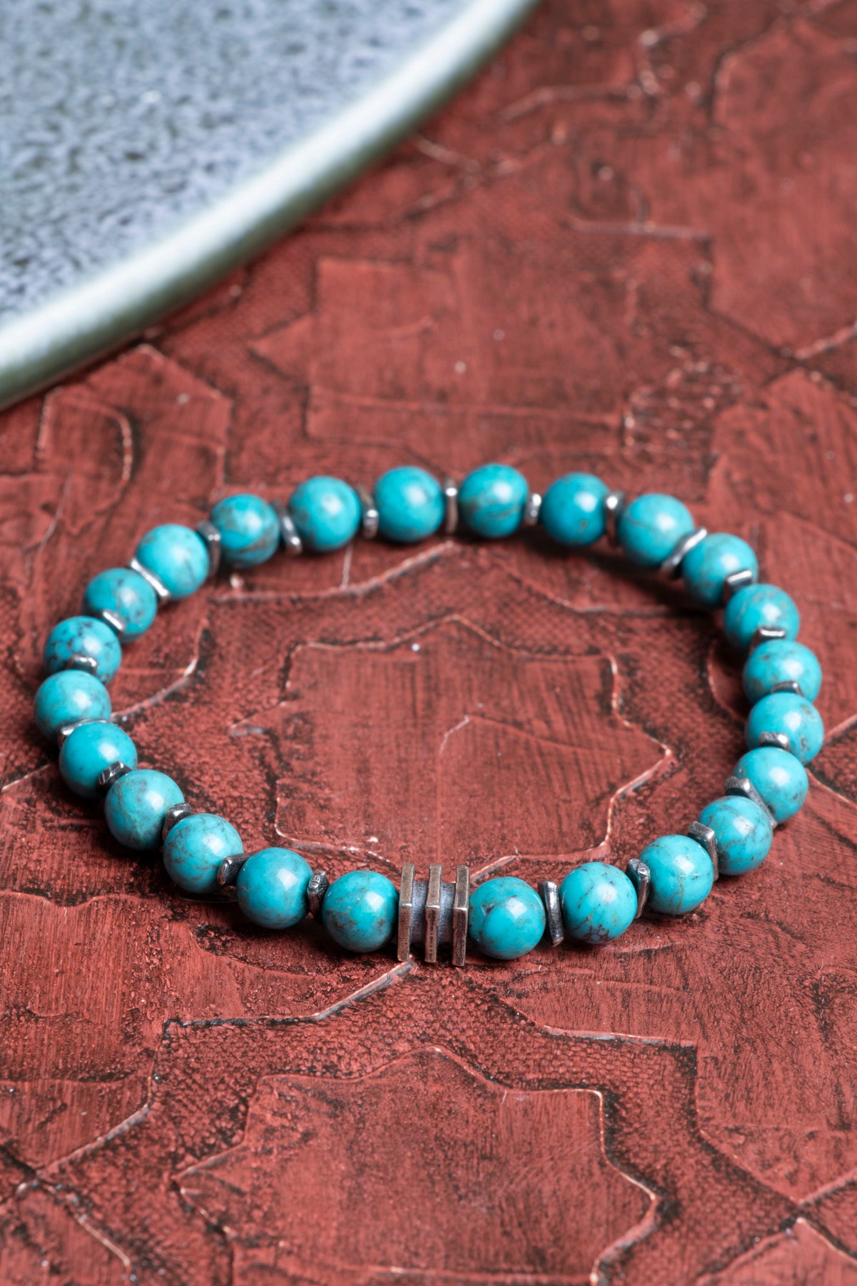 Turkuaz ( Firuze ) Gümüş Aparatlı Bileklik