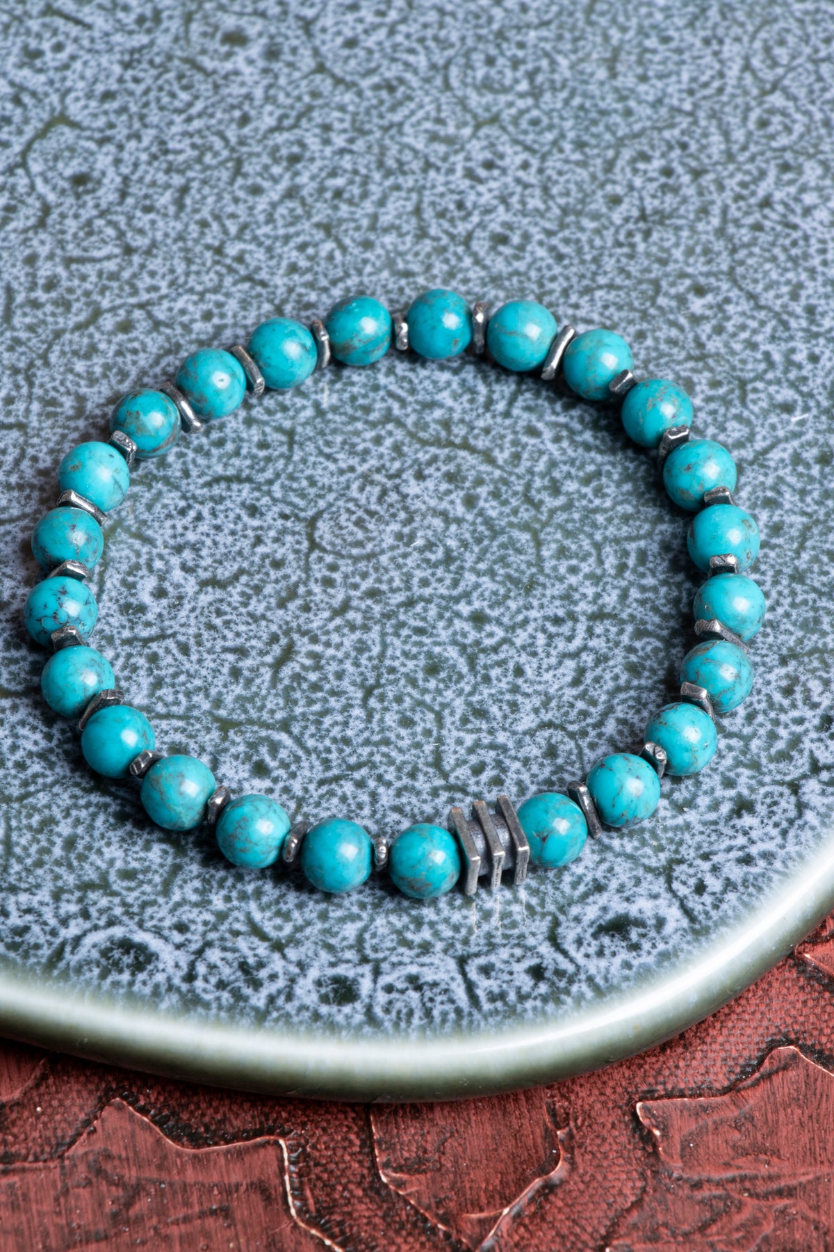 Turkuaz ( Firuze ) Gümüş Aparatlı Bileklik