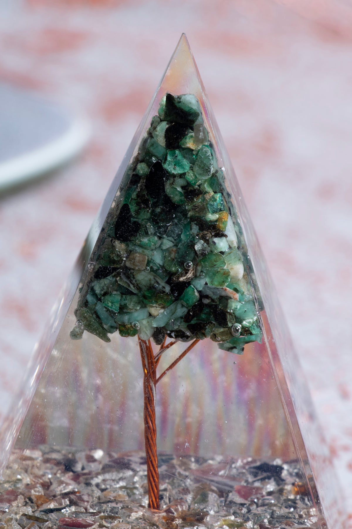 Turmalin &amp; Zümrüt Ağaçlı Piramit