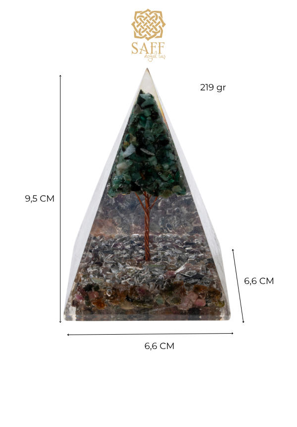 Turmalin &amp; Zümrüt Ağaçlı Piramit