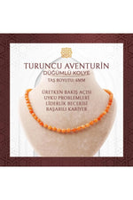 Turuncu Aventurin 6 mm Düğümlü