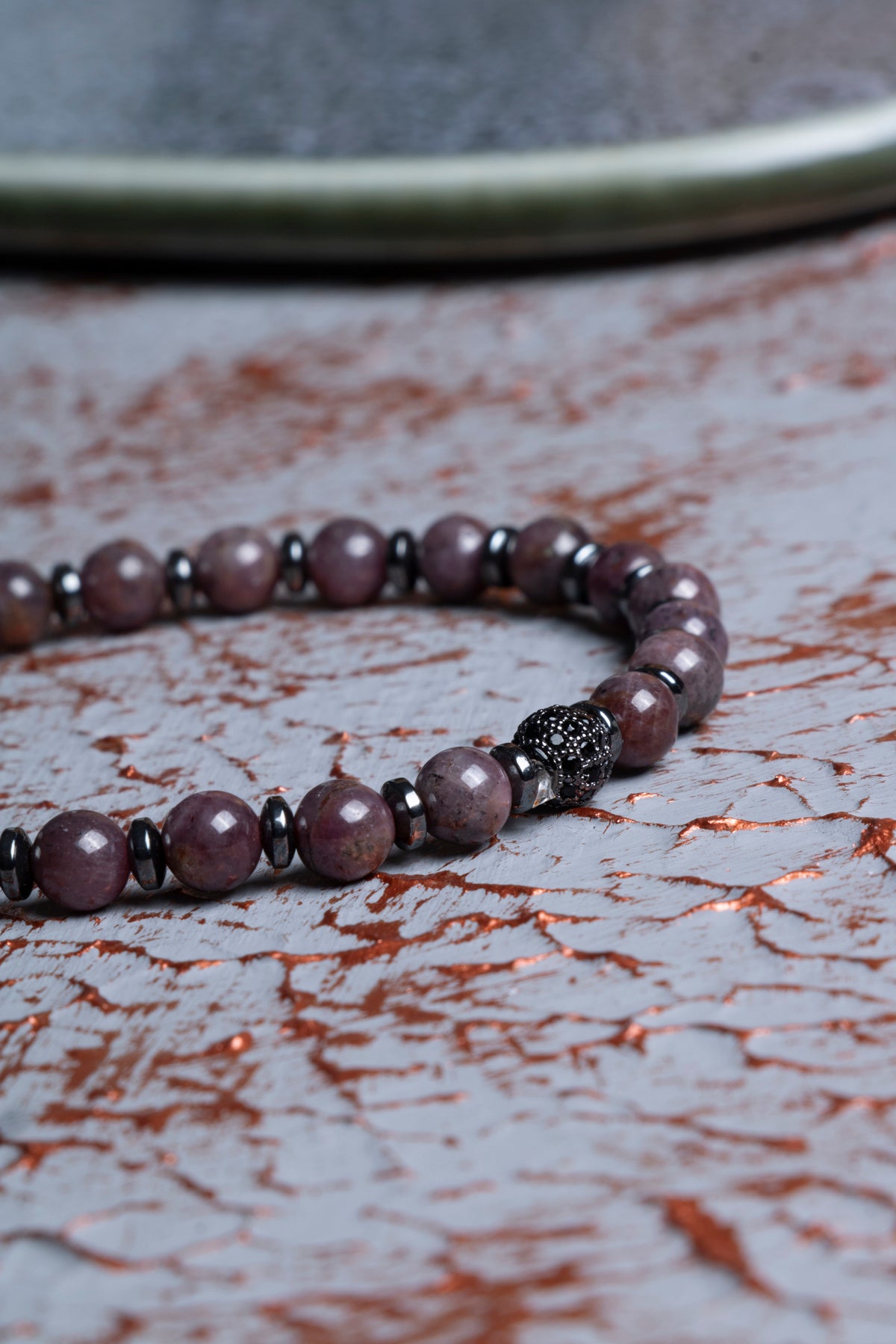 Yakut &amp; Hematit &amp; Zirkon Aparatlı Bileklik