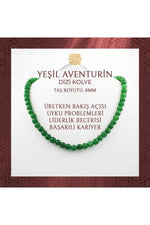 Yeşil Aventurin 8 mm Dizi Doğal Taş Kolye