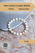 Yeşil Larimar &amp; Jasper Bileklik 8mm