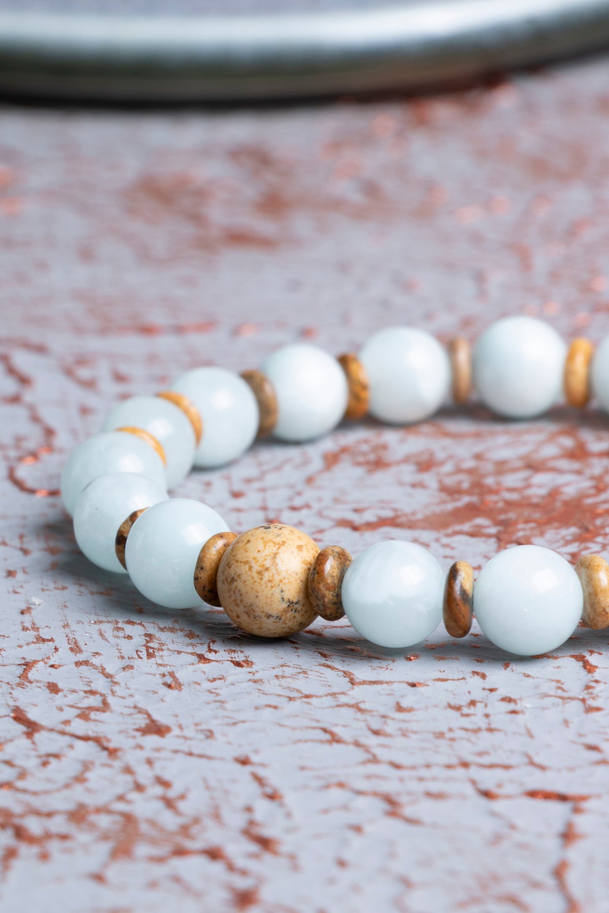 Yeşil Larimar &amp; Jasper Bileklik 8mm