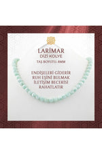Yeşil Larimar 8 mm Dizi Doğal Taş Kolye