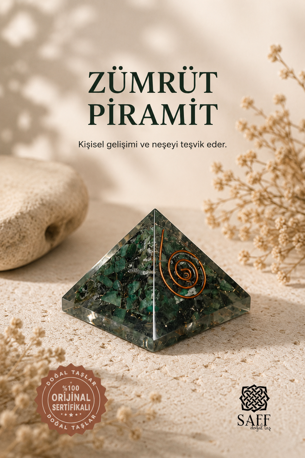 Sertifikalı Zümrüt Piramit