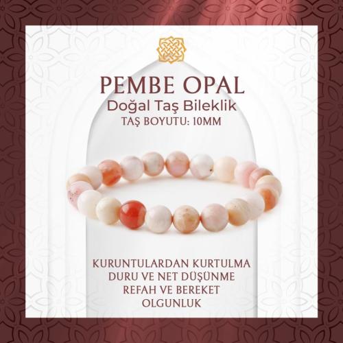 Opal Pembe 10mm Doğal Taş Bileklik