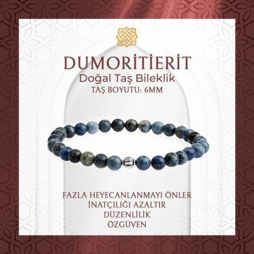 Dumortierit 6mm Doğal Taş Bileklik