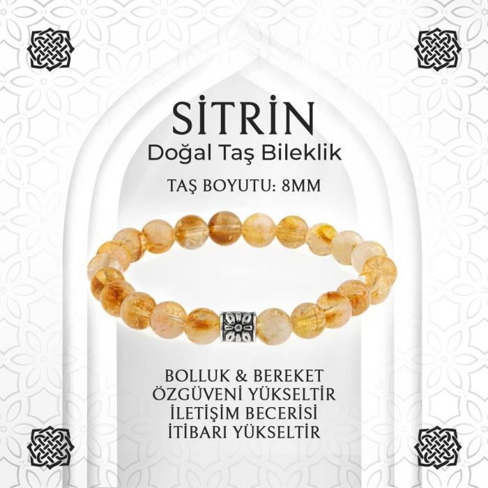 Sitrin Doğal Taş Bileklik - 8mm