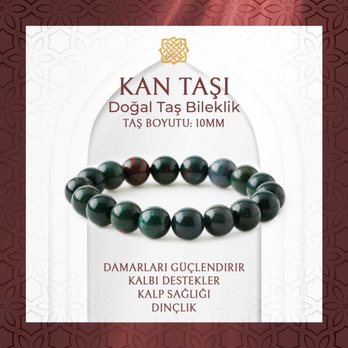 Kan Taşı 10mm Doğal Taş Bileklik