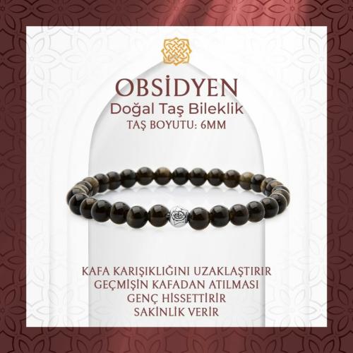 Golden Obsidyen 6mm Doğal Taş Bileklik