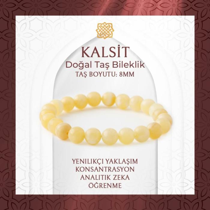 Kalsit 8mm Doğal Taş Bileklik