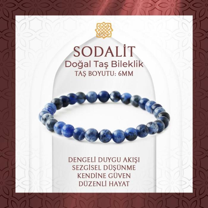 Sodalit 6mm Doğal Taş Bileklik