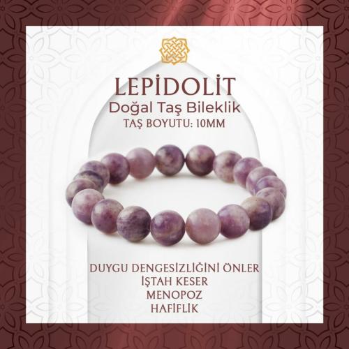 Lepidolit 10mm Doğal Taş Bileklik