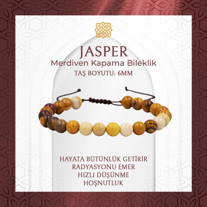 Jasper 6mm Merdiven Kapama Doğal Taş Bileklik